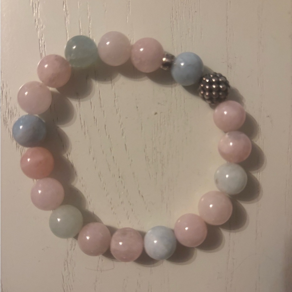 Lagos Gemstone Silver Station Bead Bracelet